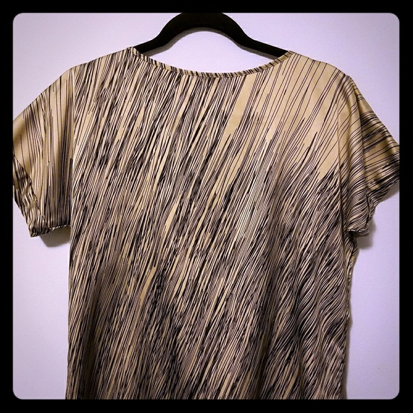 The Limited Tops - The Limited silky gold striped blouse, fits large